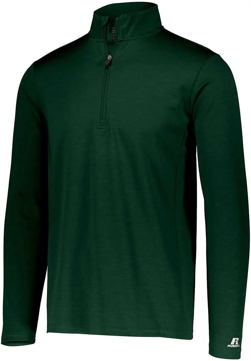 Russell Qz7eam Dri-power Lightweight 1 4 Zip Pullover - Dark Green