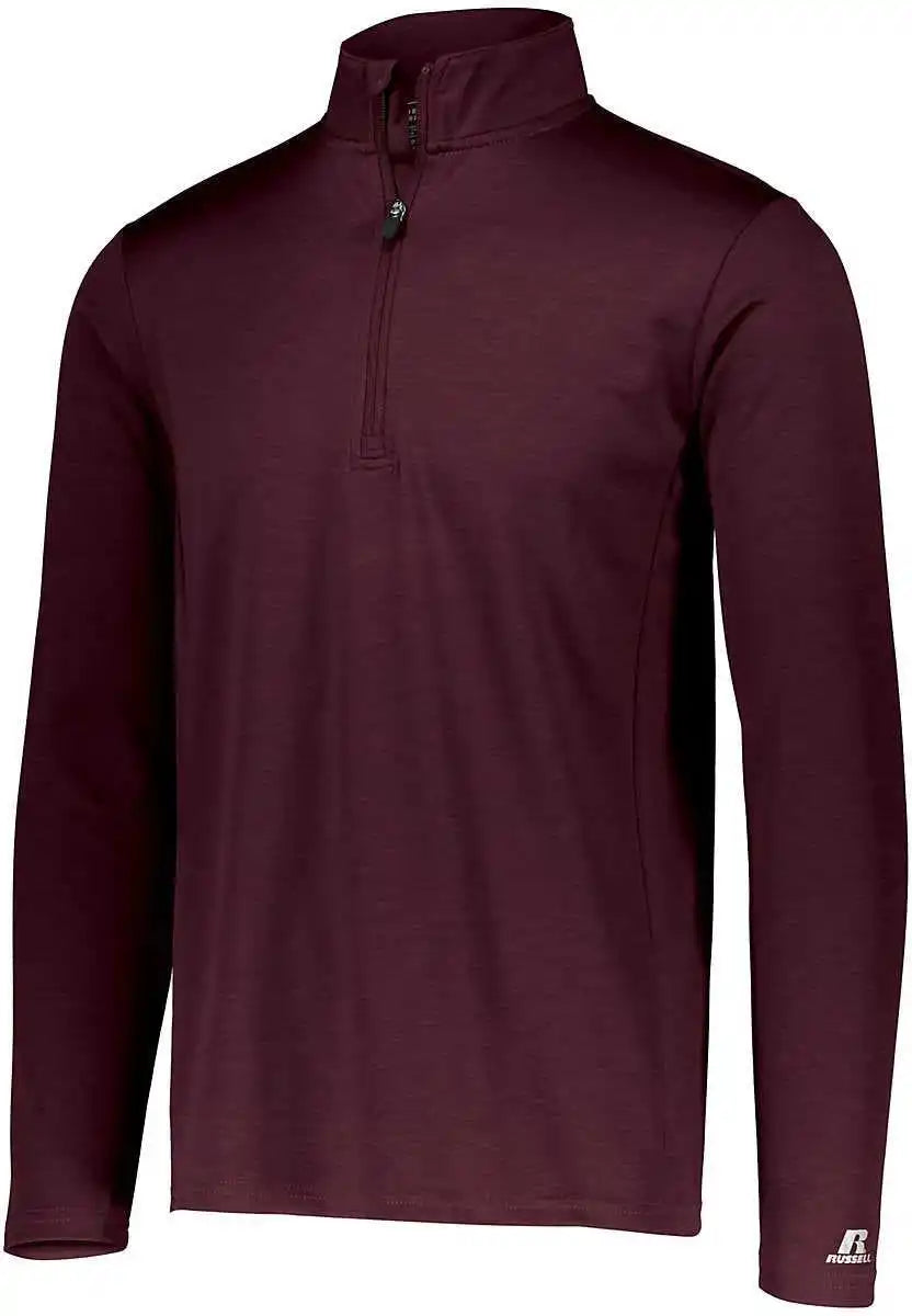 Russell Qz7eam Dri-power Lightweight 1 4 Zip Pullover - Maroon