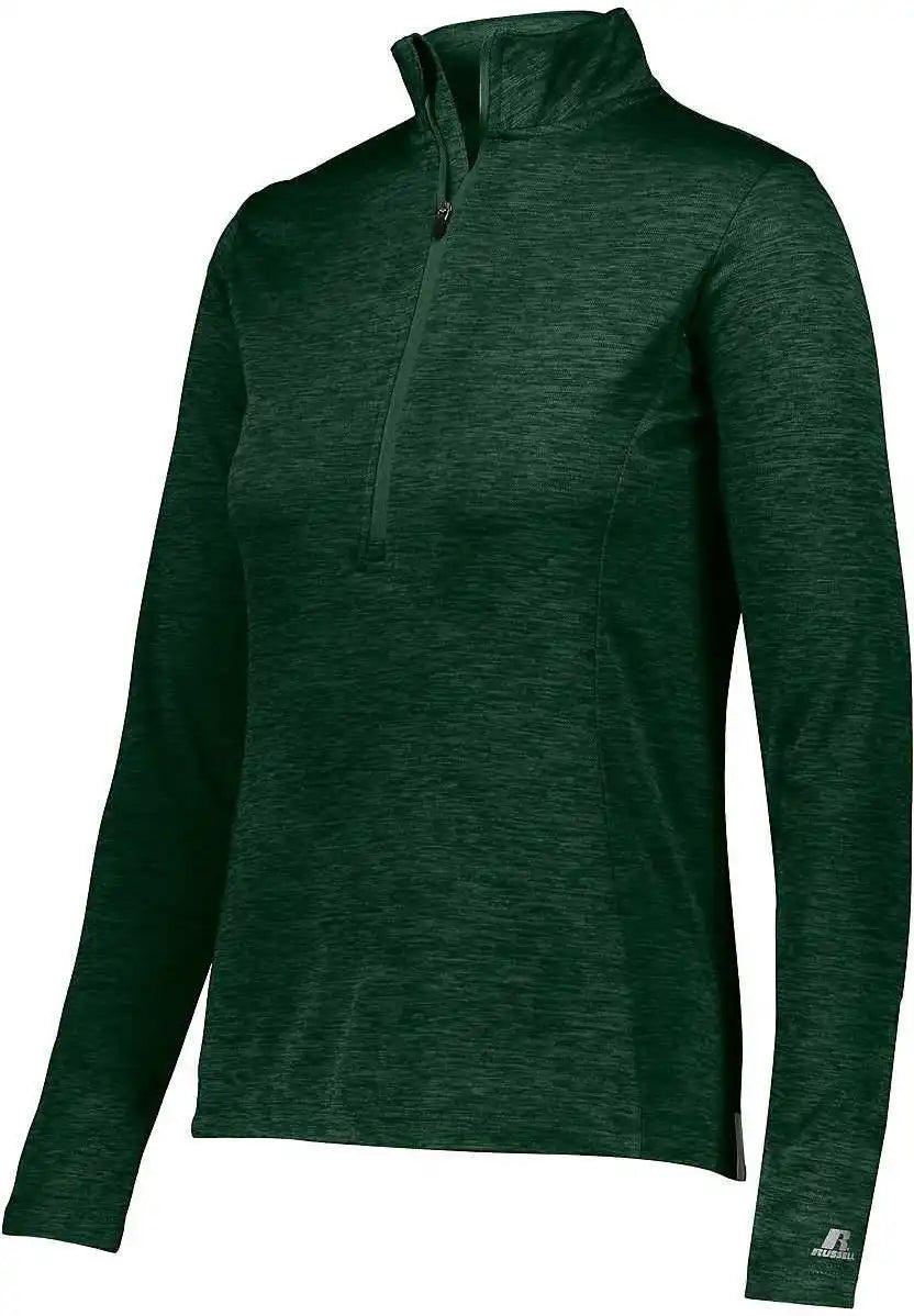 Russell Qz7eax Ladies Dri-power Lightweight 1 4 Zip Pullover - Dark Green