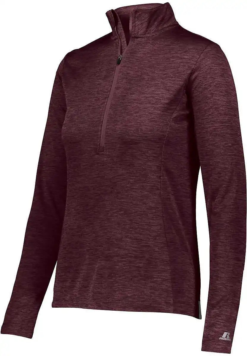 Russell Qz7eax Ladies Dri-power Lightweight 1 4 Zip Pullover - Maroon