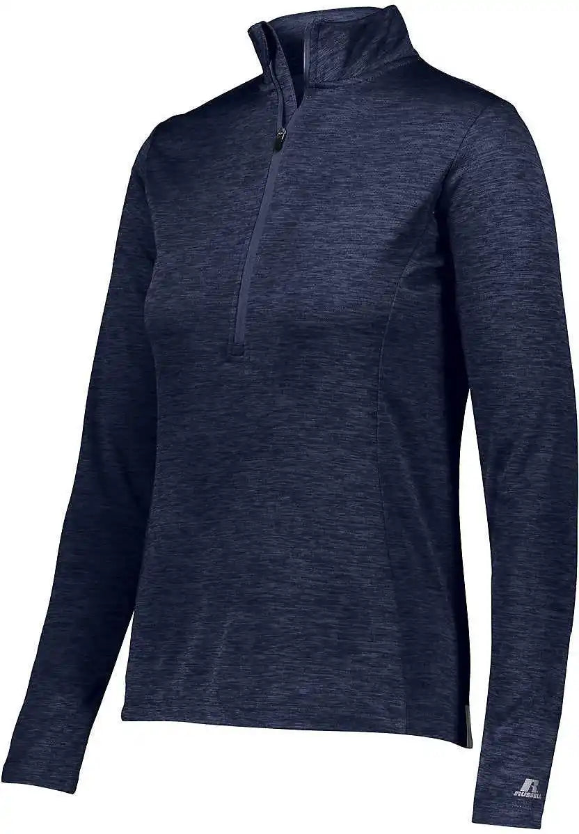 Russell Qz7eax Ladies Dri Power Lightweight 1 4 Zip Pullover Navy