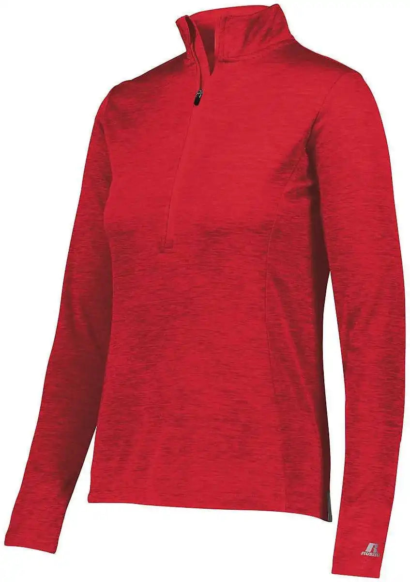 Russell Qz7eax Ladies Dri-power Lightweight 1 4 Zip Pullover - True Red