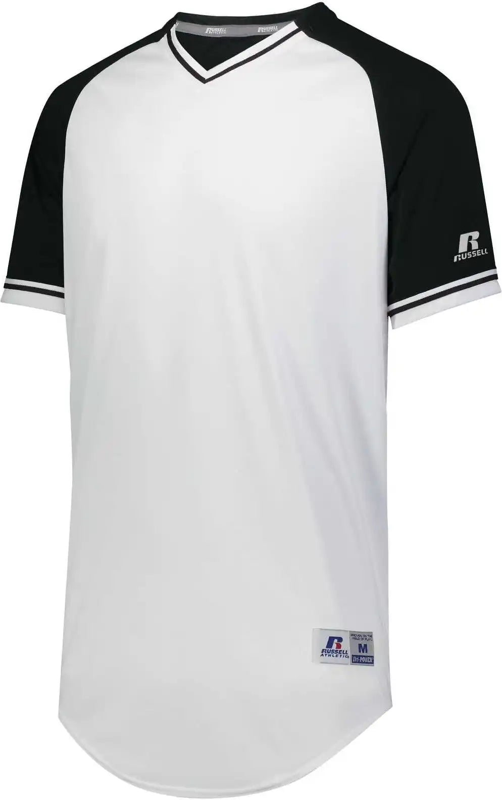 Russell R01x3b Youth Classic V-neck Jersey - White Black