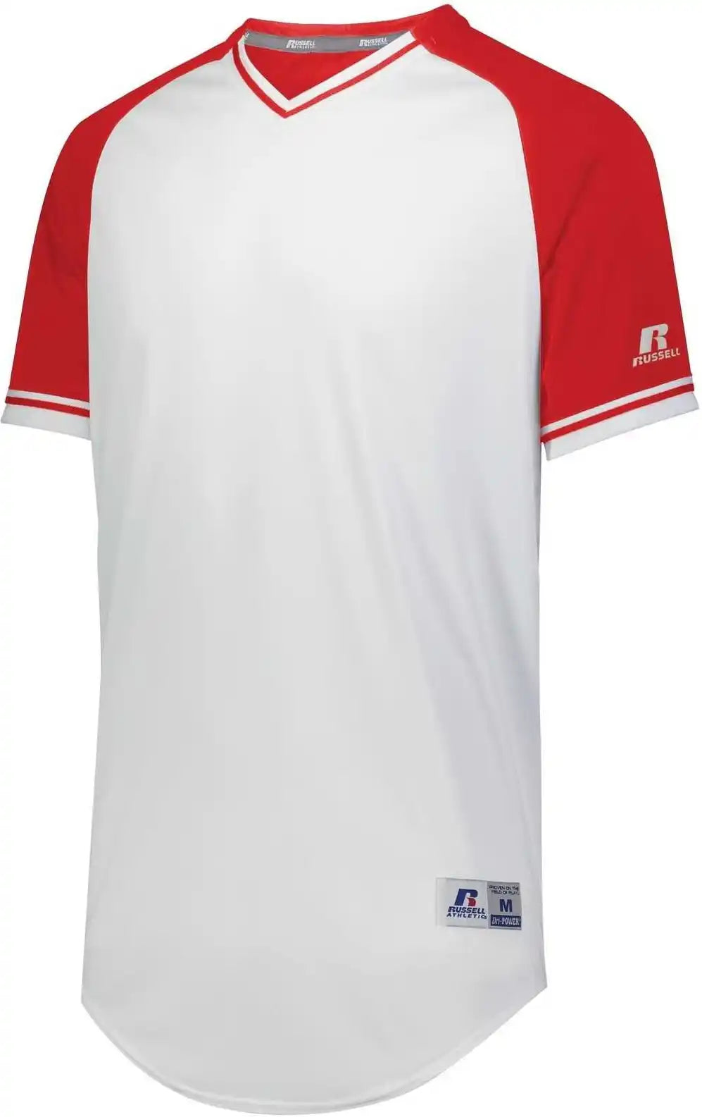Russell R01x3b Youth Classic V-neck Jersey - White True Red