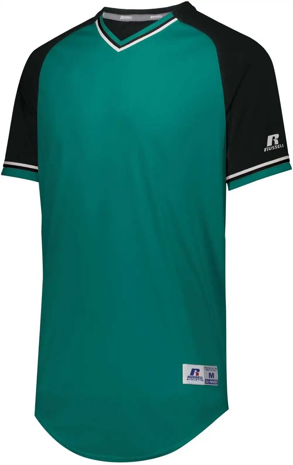 Russell R01x3m Classic v Neck Jersey Aqua Black White