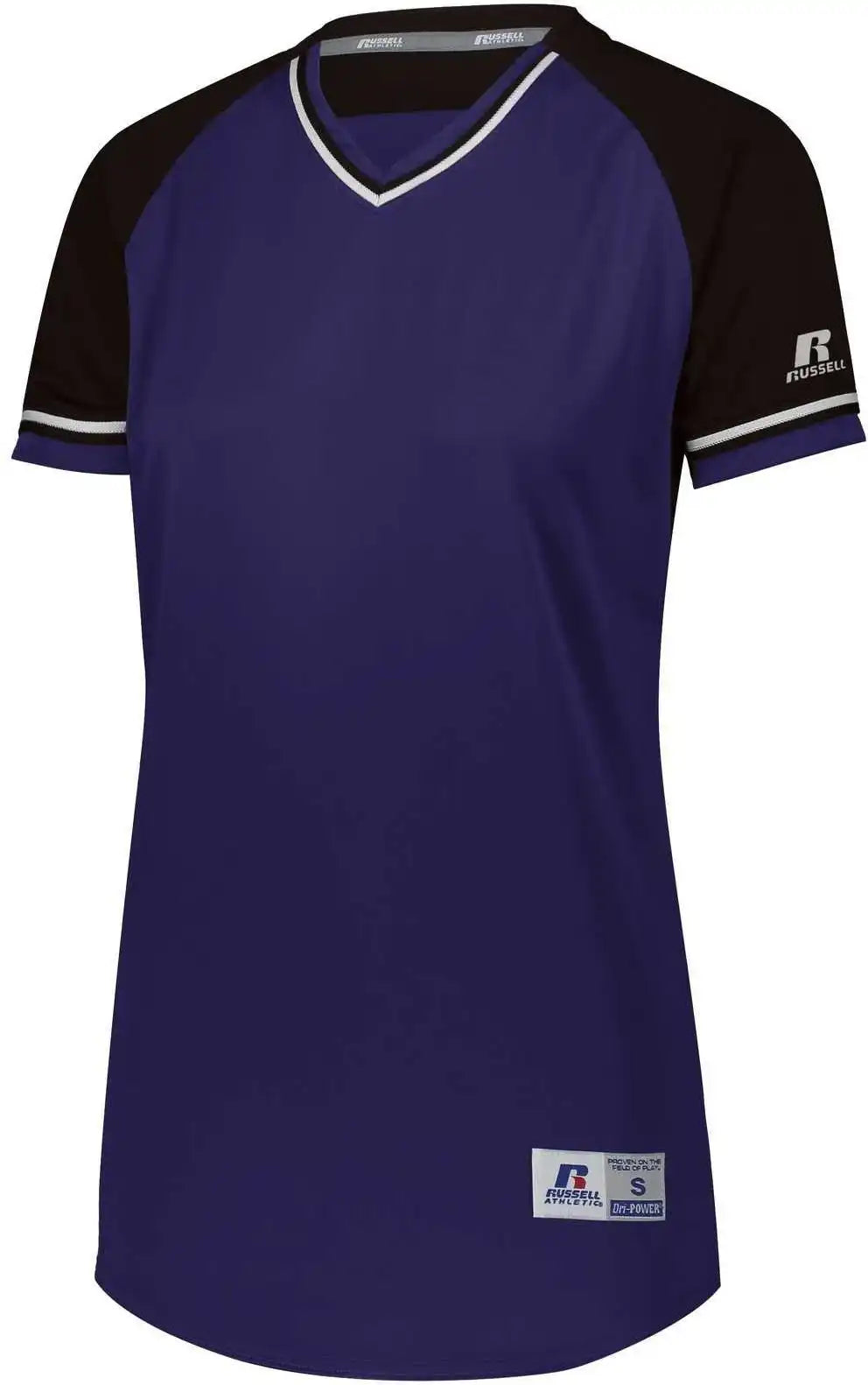 Russell R01x3x Ladies Classic V-neck Jersey - Purple Black White