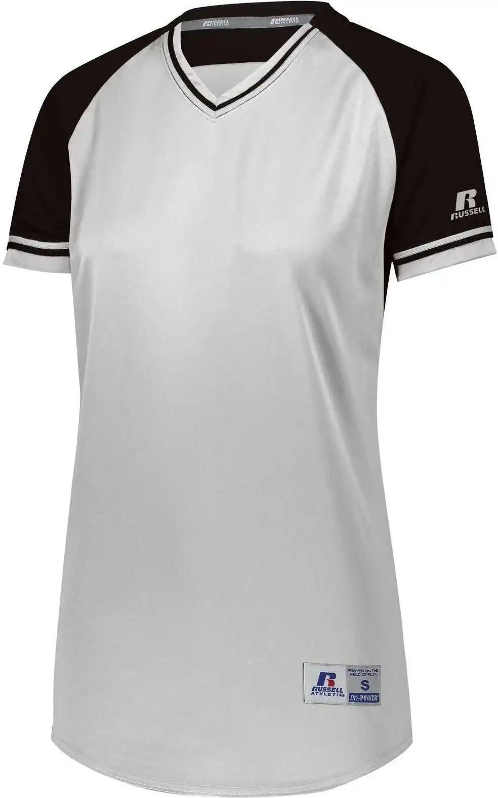 Russell R01x3x Ladies Classic V-neck Jersey - White Black