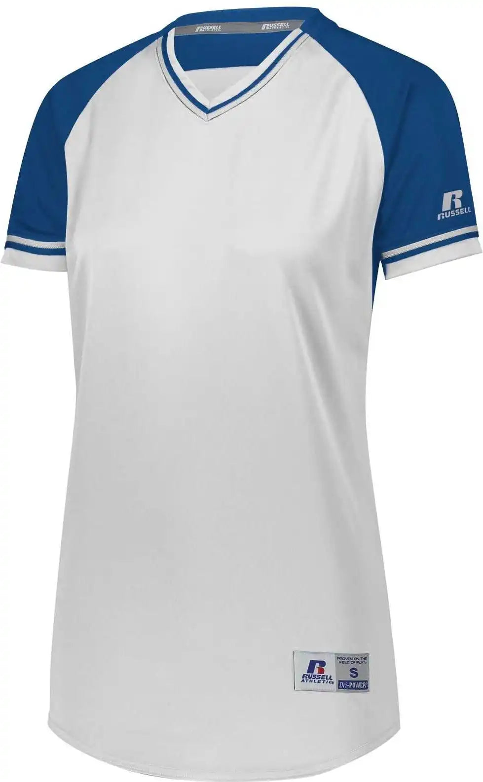 Russell R01x3x Ladies Classic V-neck Jersey - White Royal