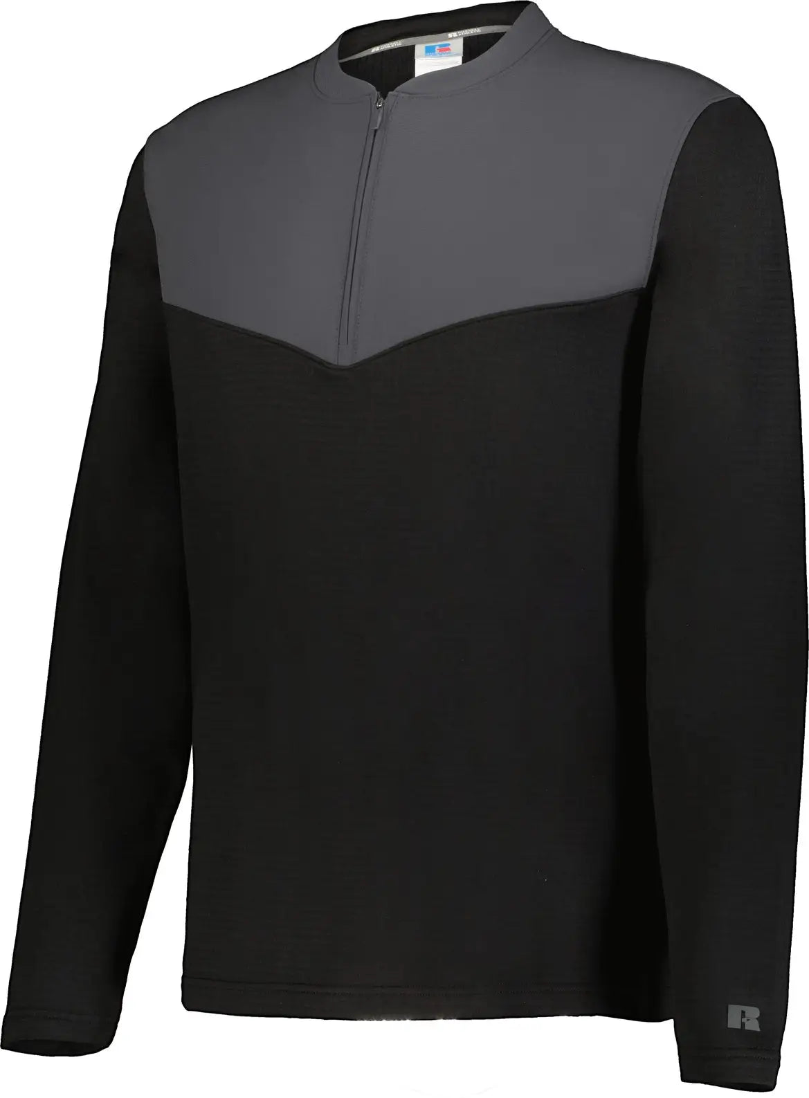 Russell R03gkm Sideline Grid 1/4-zip Pullover - Black Stealth - Adult s