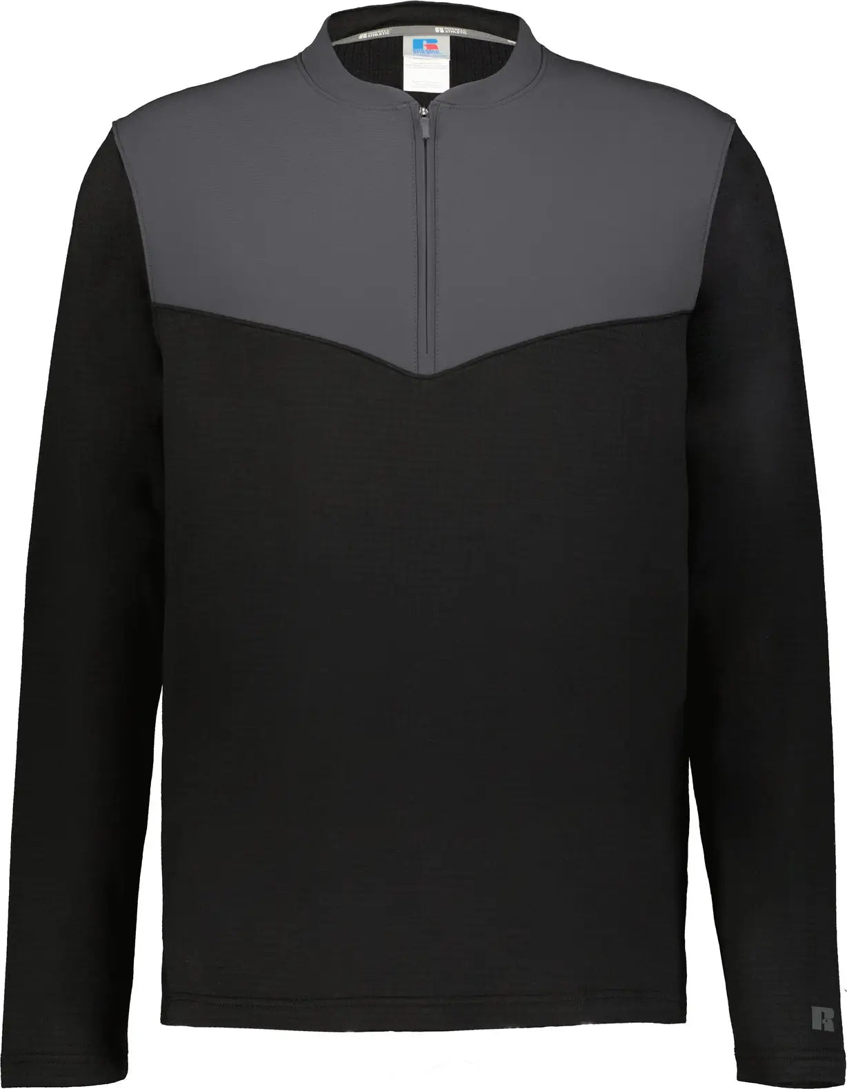 Russell R03gkm Sideline Grid 1/4-zip Pullover - Black Stealth - Adult s