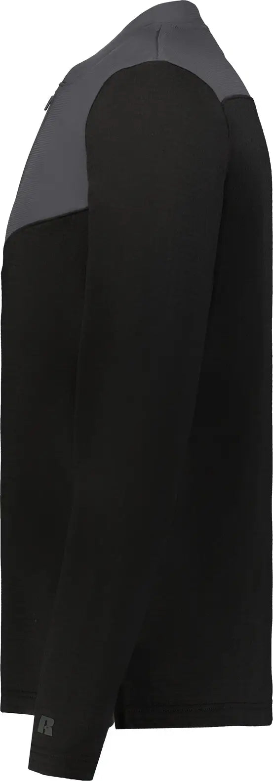 Russell R03gkm Sideline Grid 1/4-zip Pullover - Black Stealth
