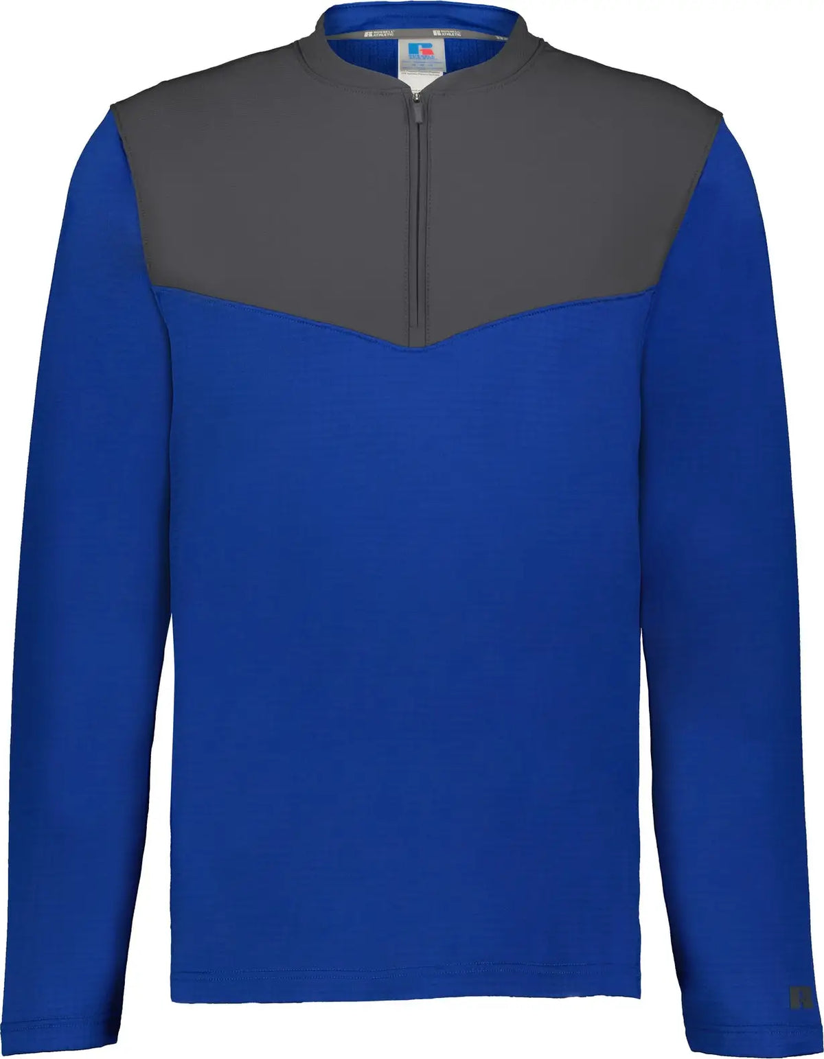 Russell R03gkm Sideline Grid 1/4-zip Pullover - Royal Stealth