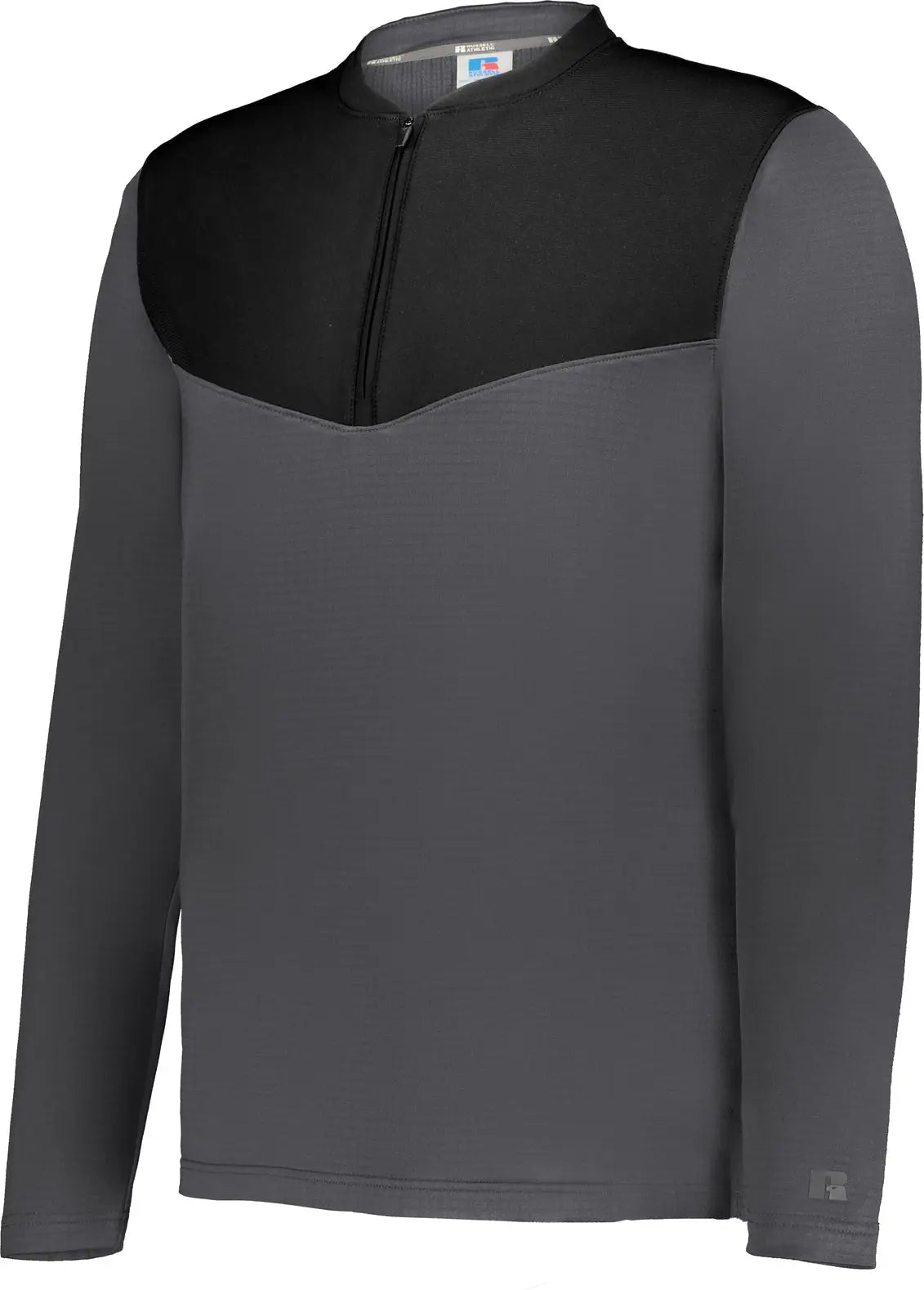Russell R03gkm Sideline Grid 1/4-zip Pullover - Stealth Black - Adult s