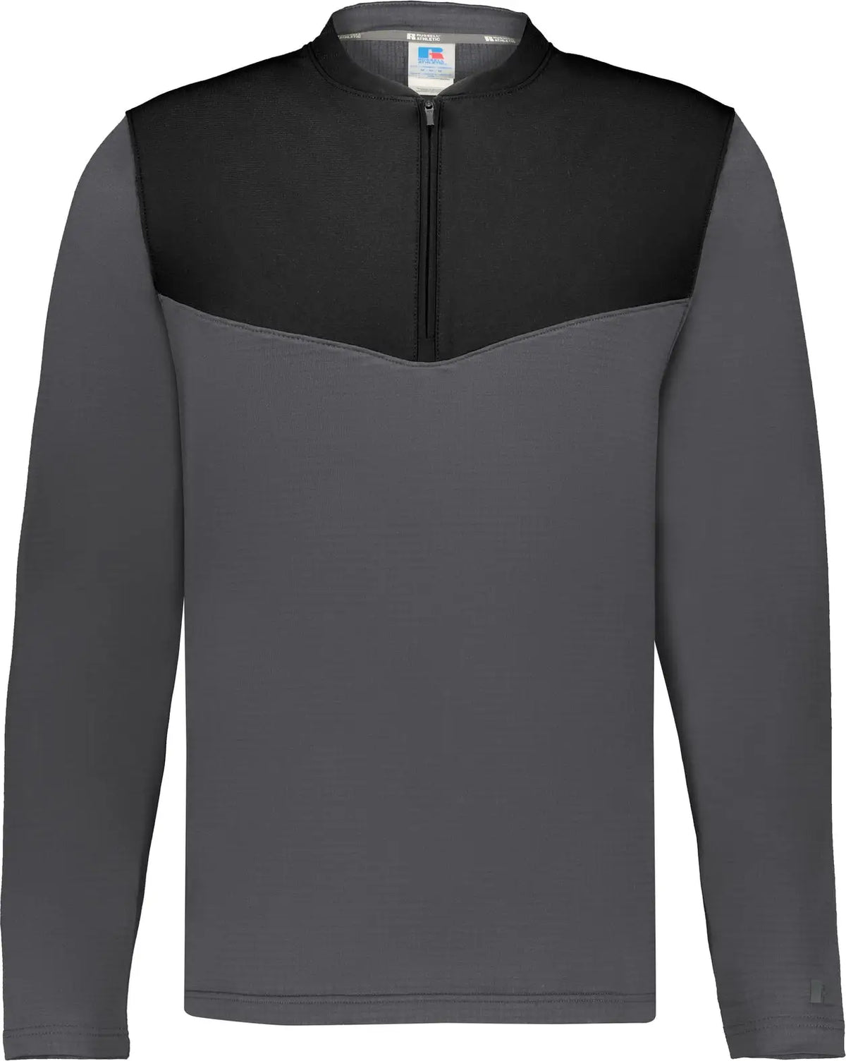 Russell R03gkm Sideline Grid 1/4-zip Pullover - Stealth Black