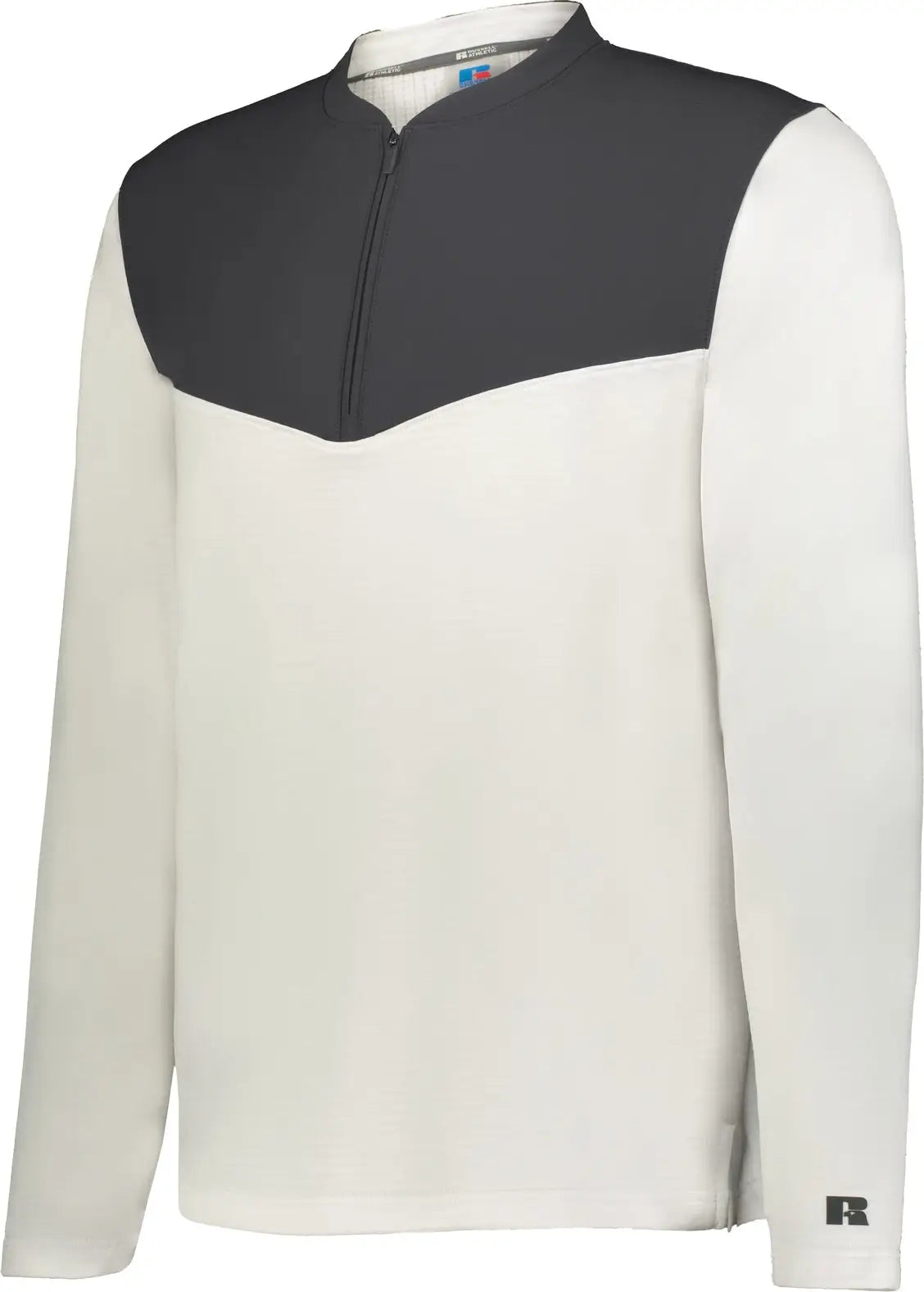 Russell R03gkm Sideline Grid 1/4-zip Pullover - White Stealth - Adult s