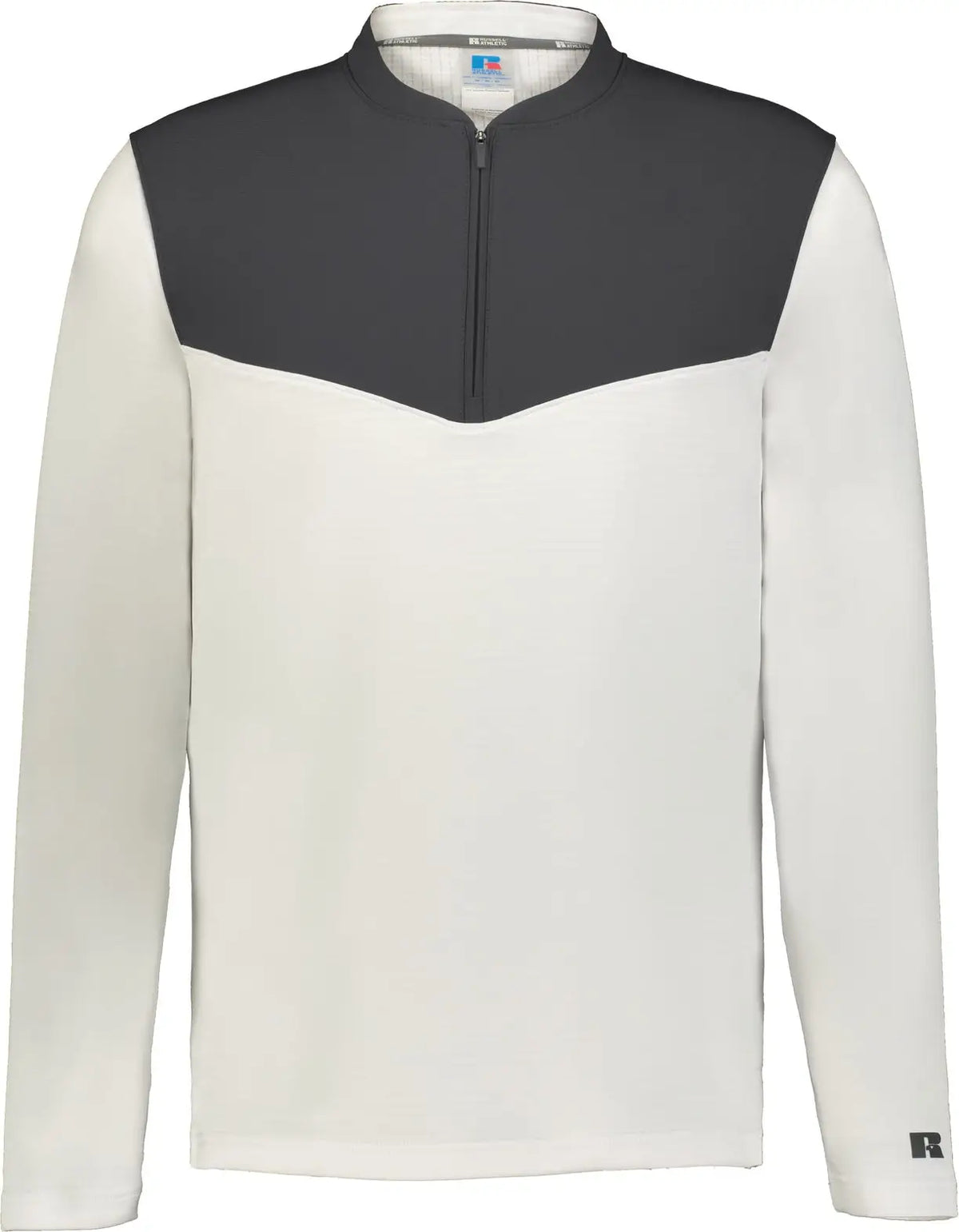 Russell R03gkm Sideline Grid 1/4-zip Pullover - White Stealth