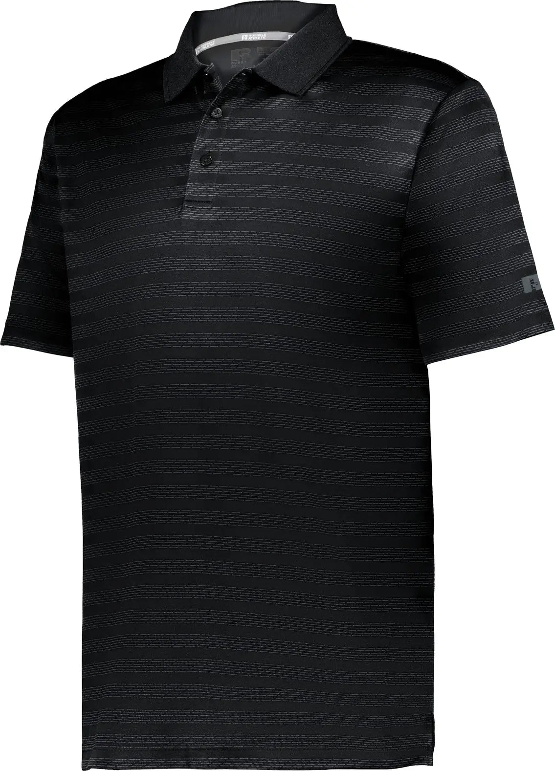 Russell R05jqm Sideline Striped Polo - Black - Adult s