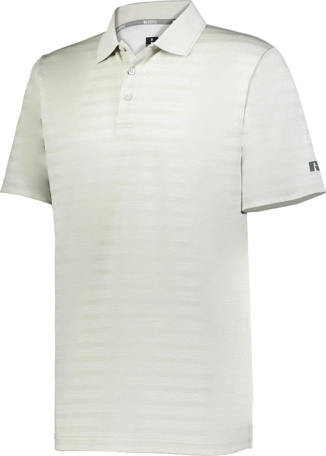 Russell R05jqm Sideline Striped Polo - Grid Iron Silver
