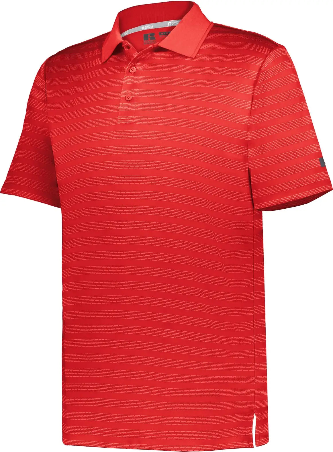 Russell R05jqm Sideline Striped Polo - True Red - Adult s