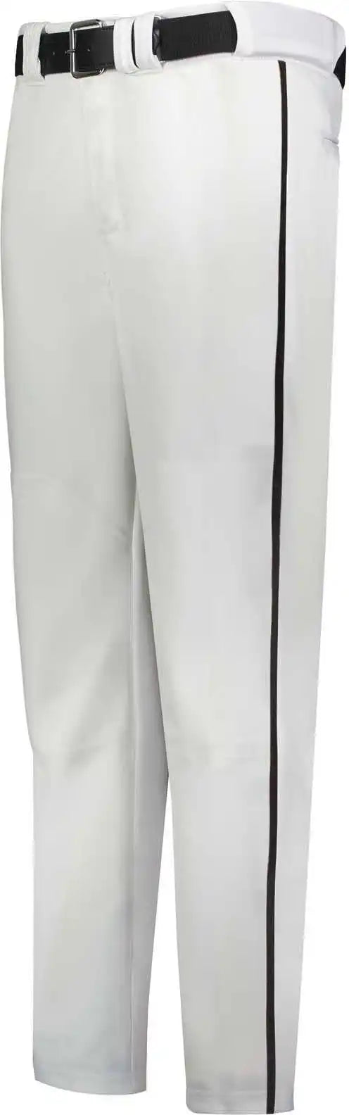 Russell R14dbb Youth Piped Change Up Baseball Pant - White Black