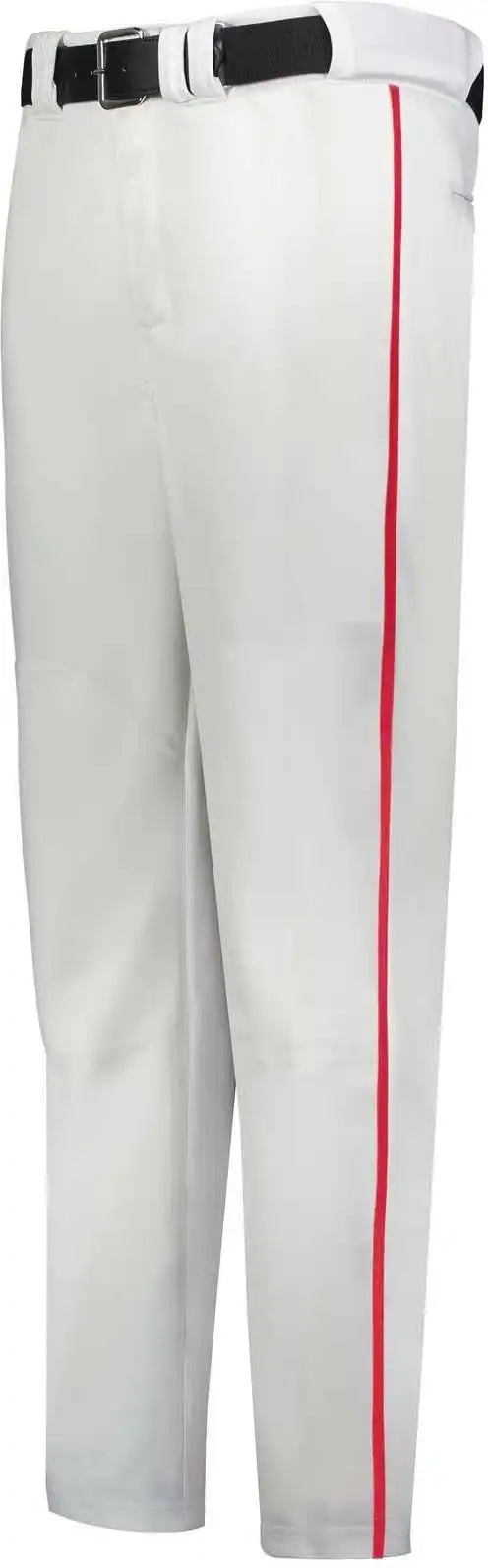Russell R14dbb Youth Piped Change Up Baseball Pant - White True Red