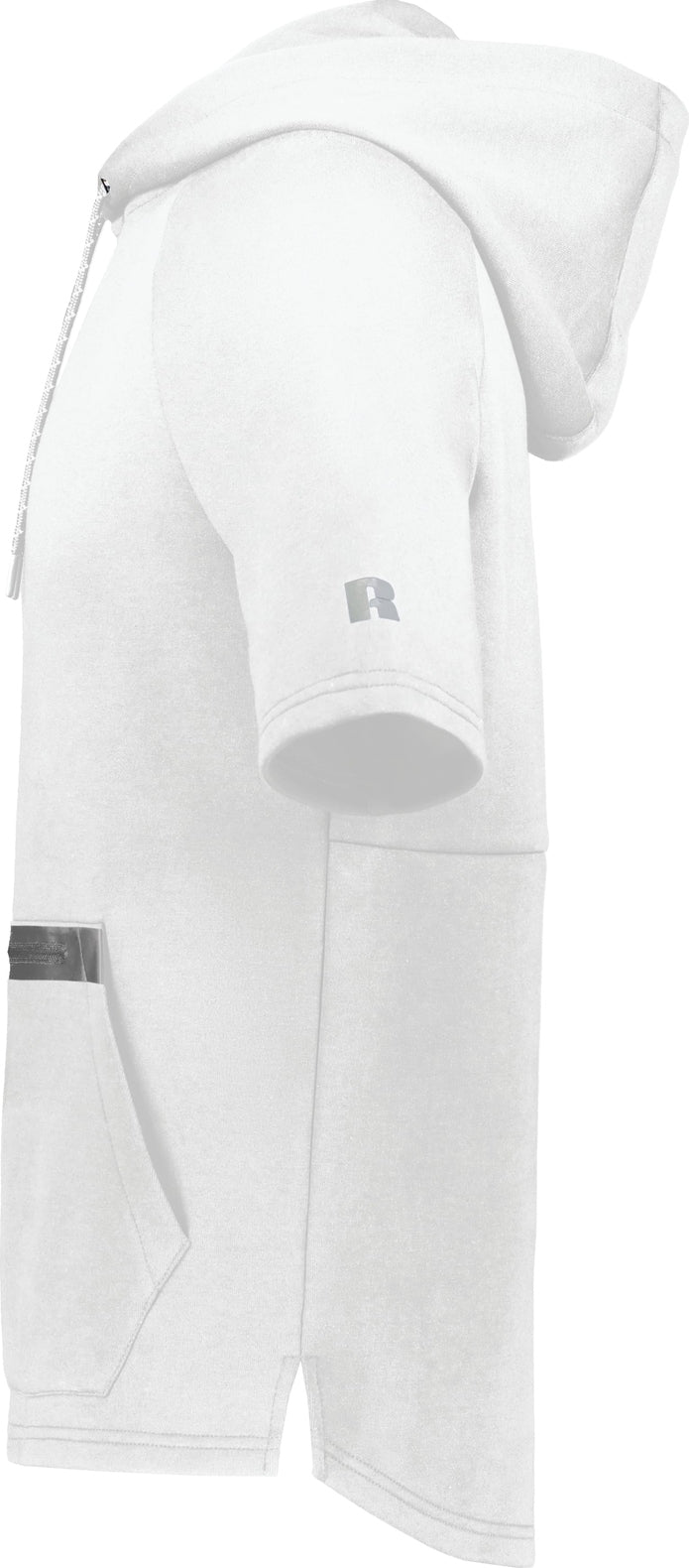 Russell R24tfm Legend Tech Ss Fleece Hoodie - White Grid Iron Silver
