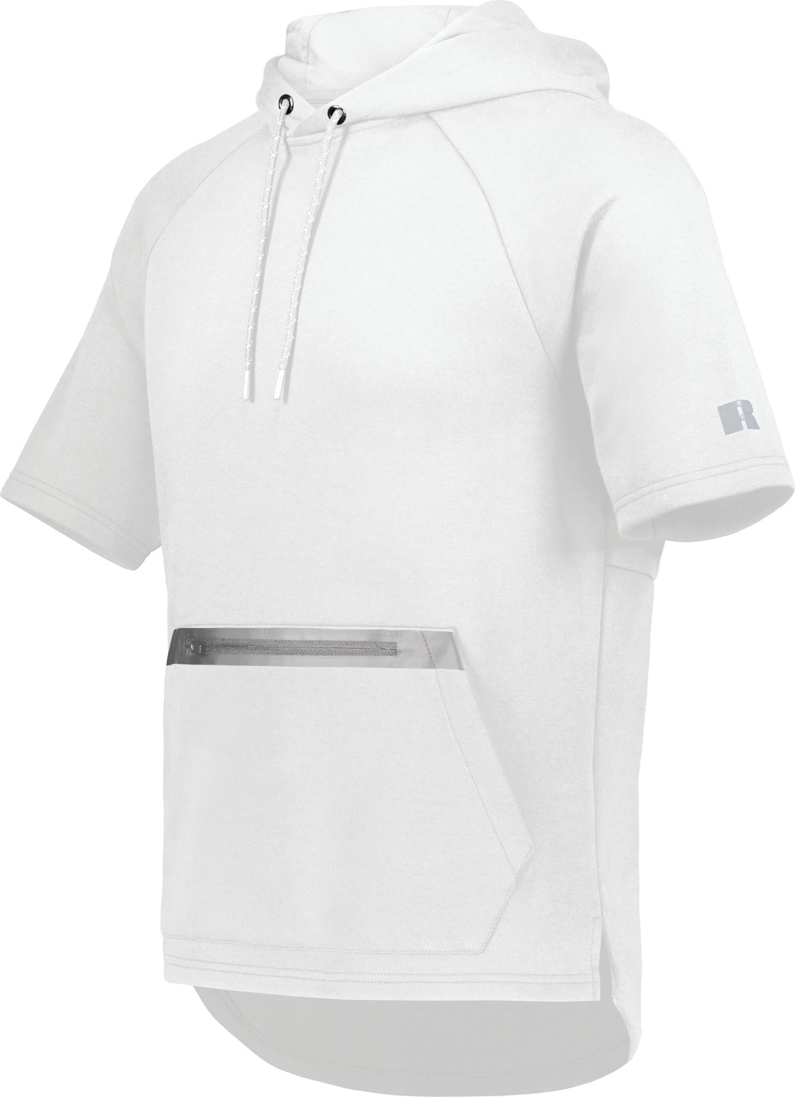 Russell R24tfm Legend Tech Ss Fleece Hoodie - White Grid Iron Silver - Light Gray / Adult s