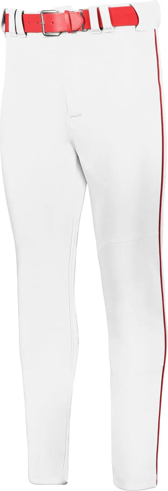 Russell R62lgb Youth Baseline Tapered Leg Piped Baseball Pant - White True Red - s
