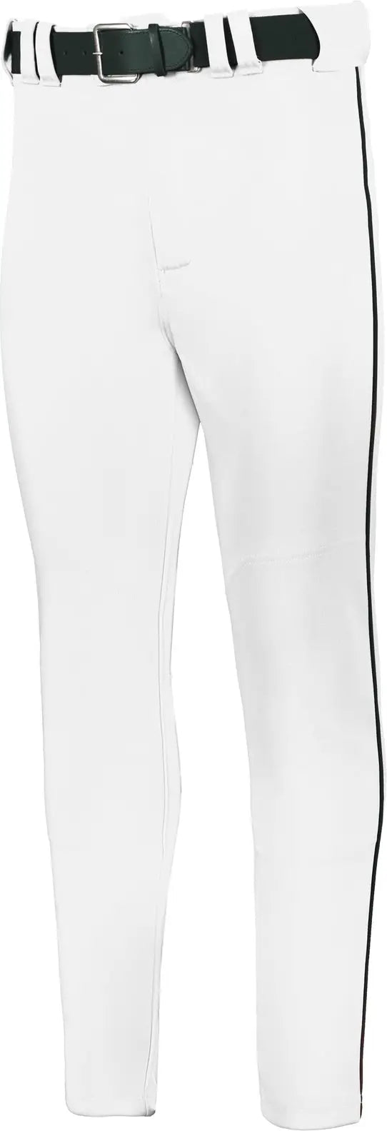 Russell R62lgm Baseline Tapered Leg Piped Baseball Pant - White Black - Adult s