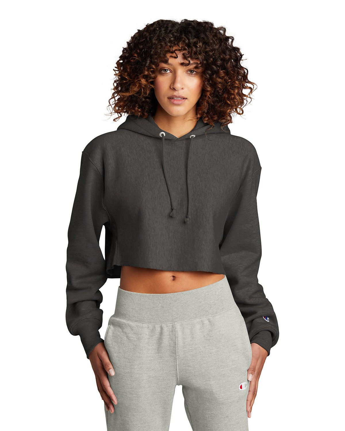 Champion RW01W Reverse Weave Women’s Hooded Sweatshirt - Charcoal Heather