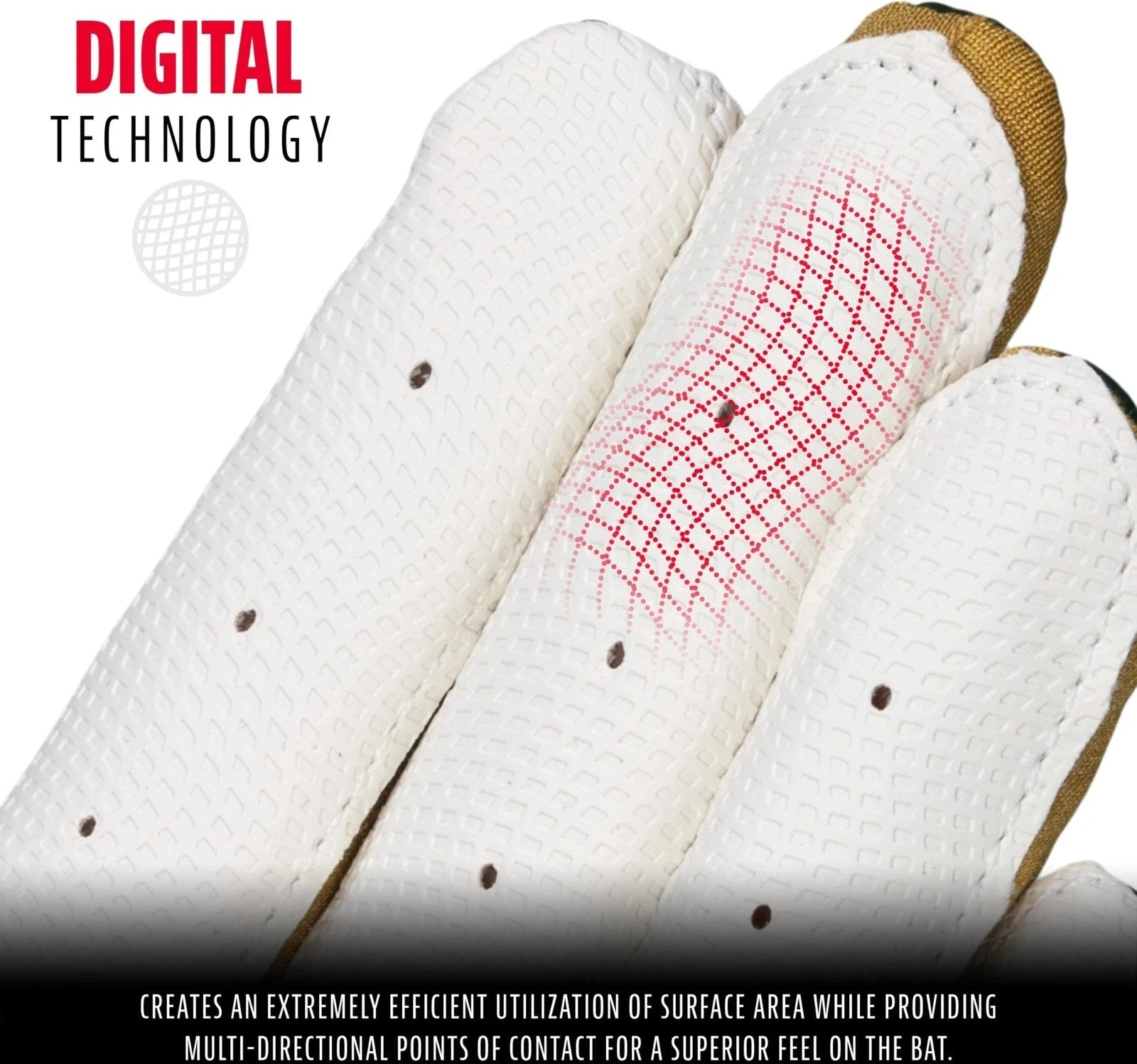 Franklin Adult Digitek Batting Gloves - Forest Green White - HIT a Double - 1