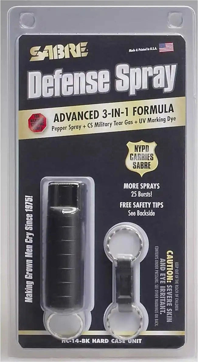 Sabre 3 in 1 Pepper Spray with Plastic Case