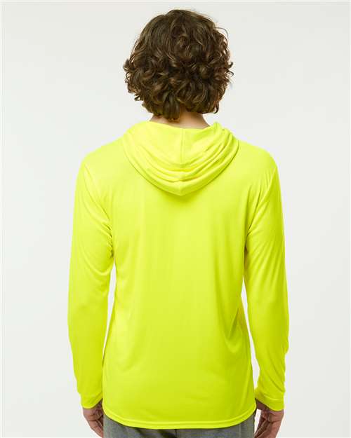 Safety Green Bahama Performance Hooded Long Sleeve T-Shirt - 220