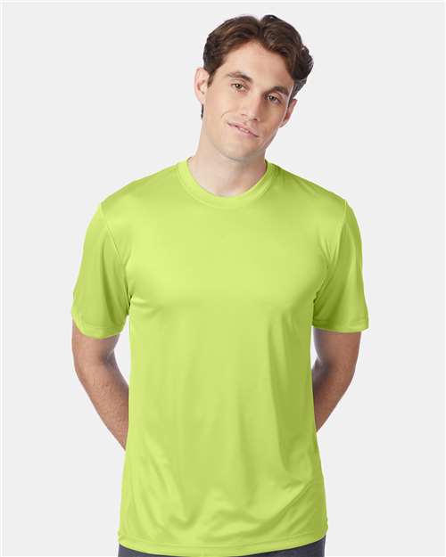 Front View of Safety Green Cool DRI® Performance T-Shirt - 4820