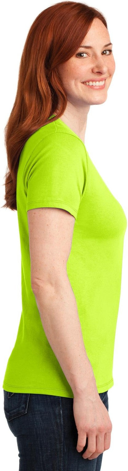 Safety Green Port & Co Women's Core Blend Tee. LPC55