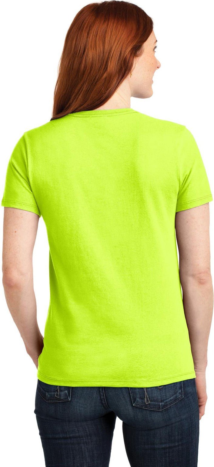 Safety Green Port & Co Women's Core Blend Tee. LPC55