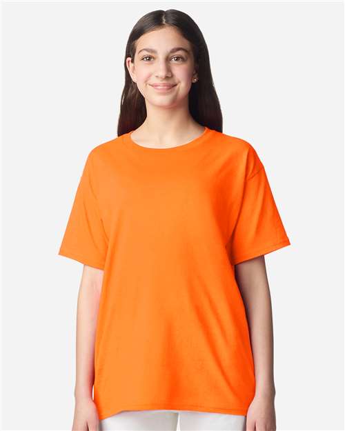 Safety Orange Light Cotton Youth T-Shirt - 3000B