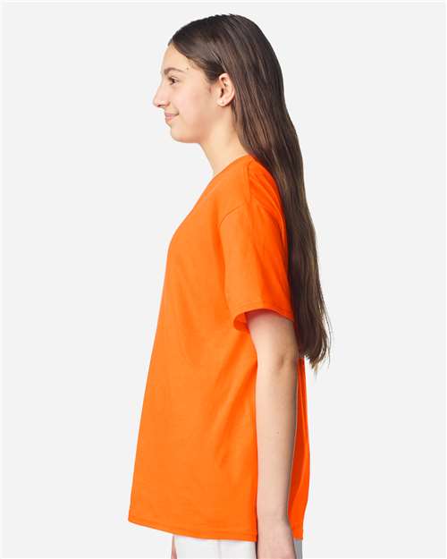 Safety Orange Light Cotton Youth T-Shirt - 3000B