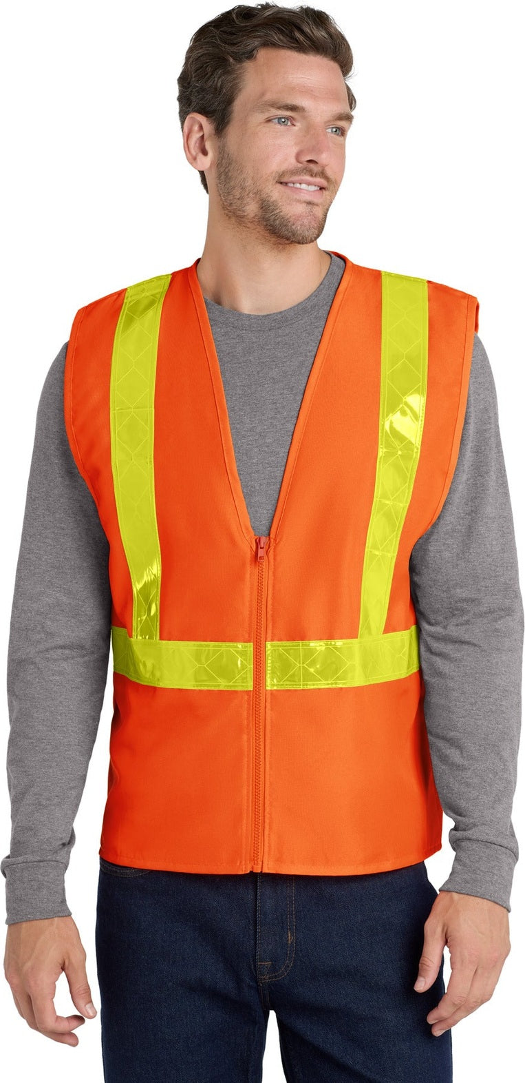 Safety Orange Port Authority Enhanced Visibility Vest. SV01