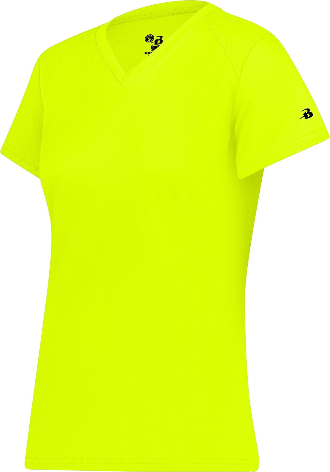 SAFETY YELLOW LADIES B-CORE V-NECK TEE