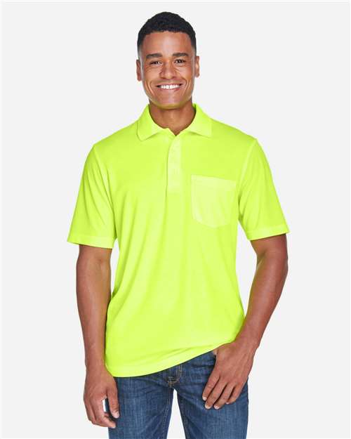 Safety Yellow Men&#39;s Origin Performance Piqué Polo with Pocket - 88181P