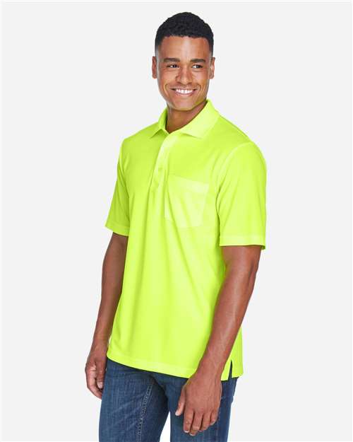 Safety Yellow Men&#39;s Origin Performance Piqué Polo with Pocket - 88181P