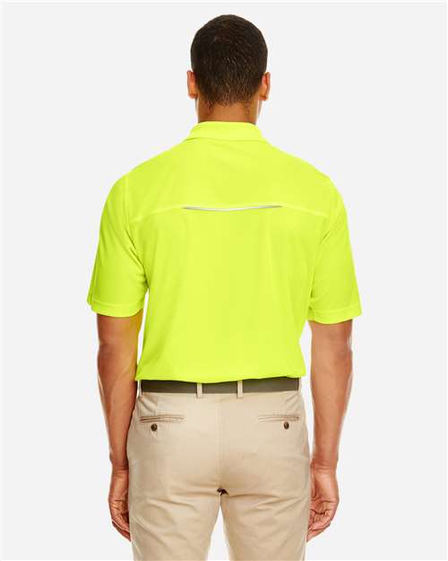 Safety Yellow Men&#39;s Radiant Performance Piqué Polo with Reflective Piping - 88181R