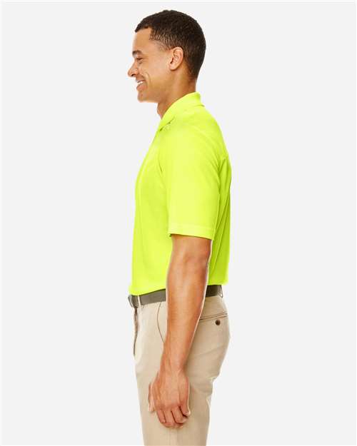 Safety Yellow Men&#39;s Radiant Performance Piqué Polo with Reflective Piping - 88181R