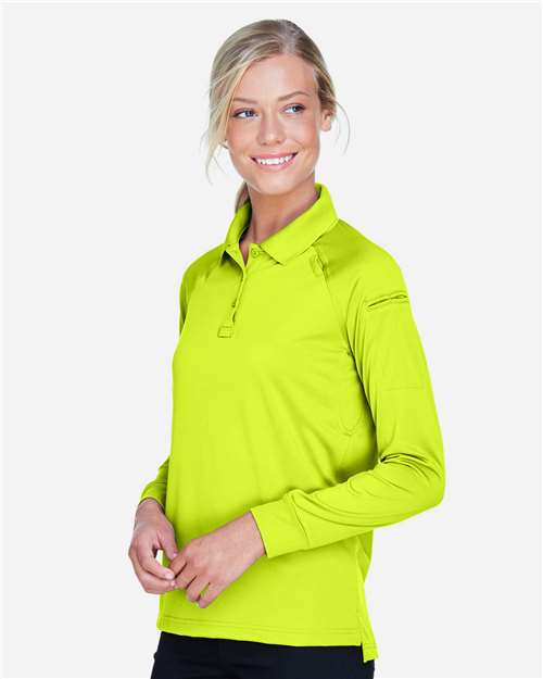 Safety Yellow Women&#39;s Advantage Long Sleeve Tactical Polo - M211LW