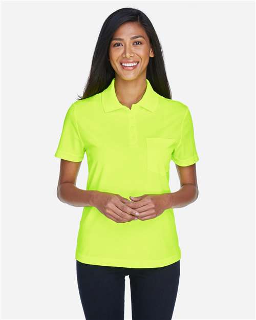 Safety Yellow Women&#39;s Origin Performance Piqué Polo with Pocket - 78181P