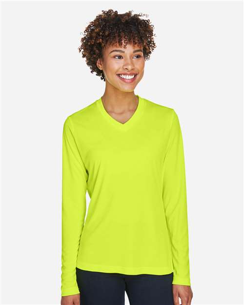 Safety Yellow Women&#39;s Zone Performance Long Sleeve T-Shirt - TT11WL