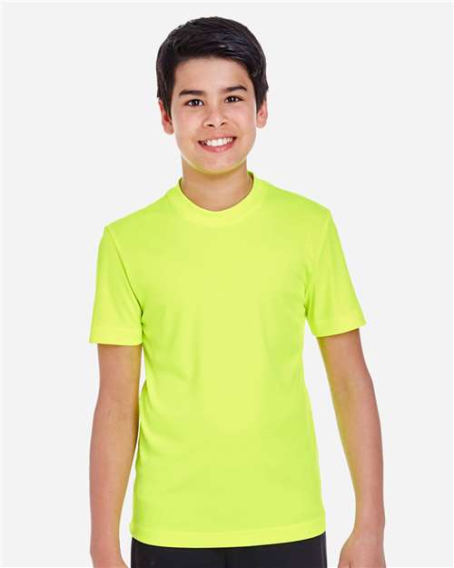 Rear View of Safety Yellow Youth Zone Performance T-Shirt - TT11Y