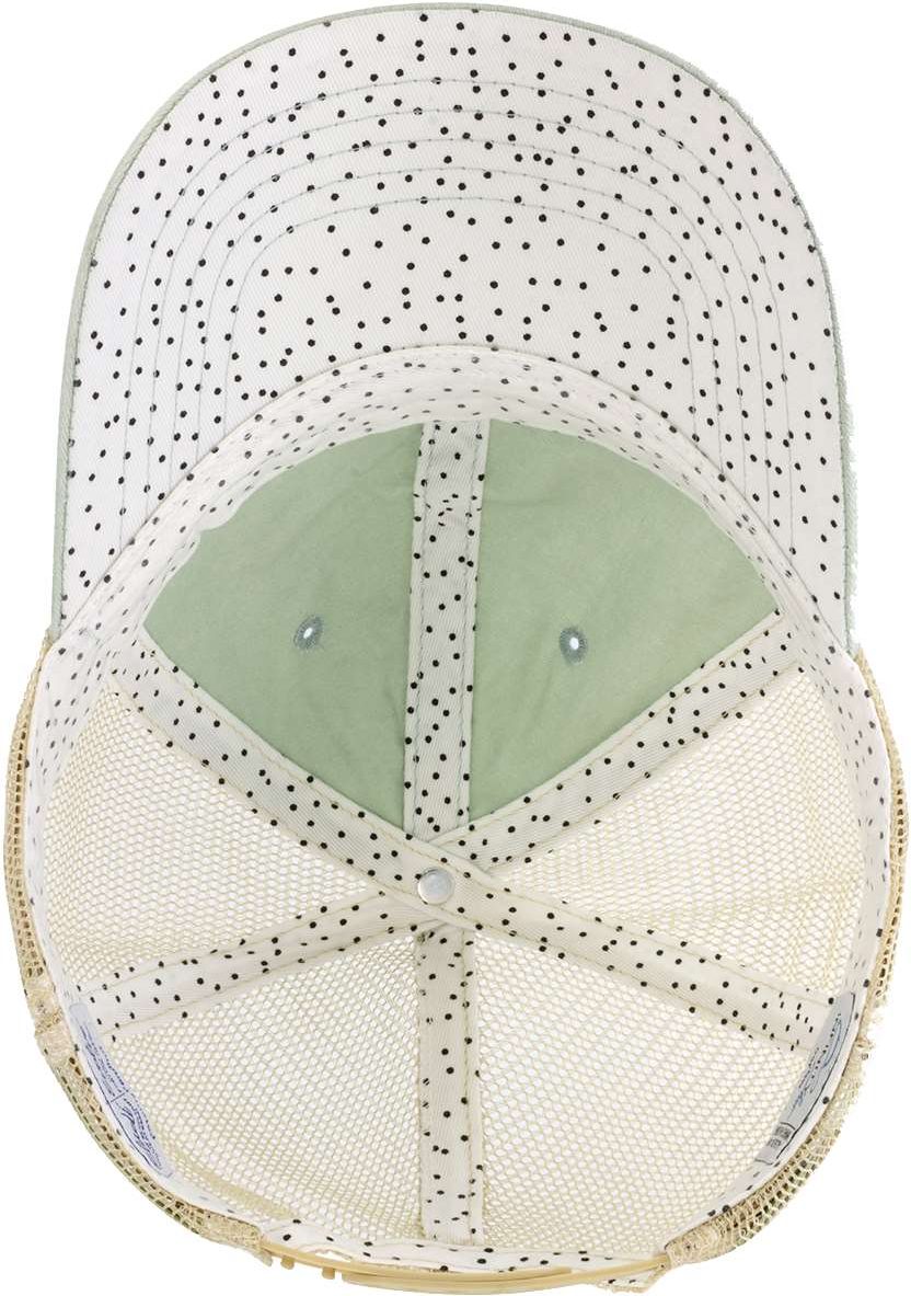 Sage/ Polka Dots Women's Washed Mesh-Back Cap - TESS