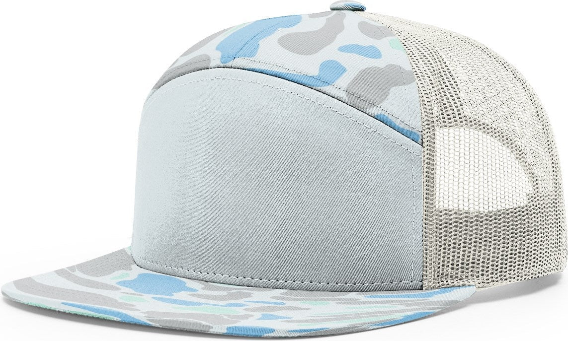 Saltwater Duck Camo/Ice Grey Printed 7 Panel Trucker